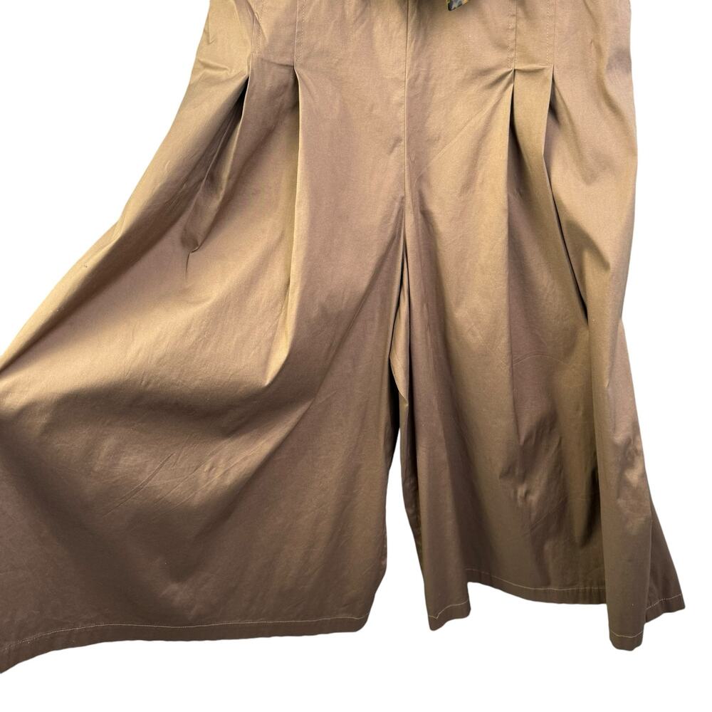 Lafayette 148 Aurthur Sleeveless Belted Stretch Cotton Jumpsuit Acorn Wide Leg - Picture 7 of 13